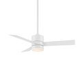 Wac San Francisco 3-Blade Smart Ceiling Fan 44in Matte White with 3000K LED Light Kit and Remote Control F-083L